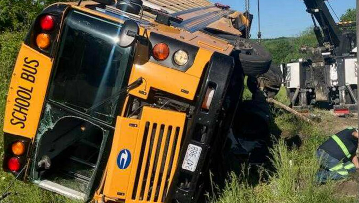 A school bus collided with a semi truck on Highway 96 in Lawrence County on Tuesday morning.