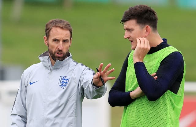 Gareth Southgate, left, performed a U-turn on Maguire's selection 