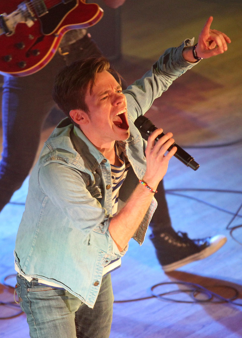 In this March 1, 2012 photo, fun. lead singer Nate Ruess performs at Lupo's Heartbreak Hotel in Providence, R.I. Fun., is now on a North American tour that wraps up June 16 in New York City. (AP Photo/Stew Milne)