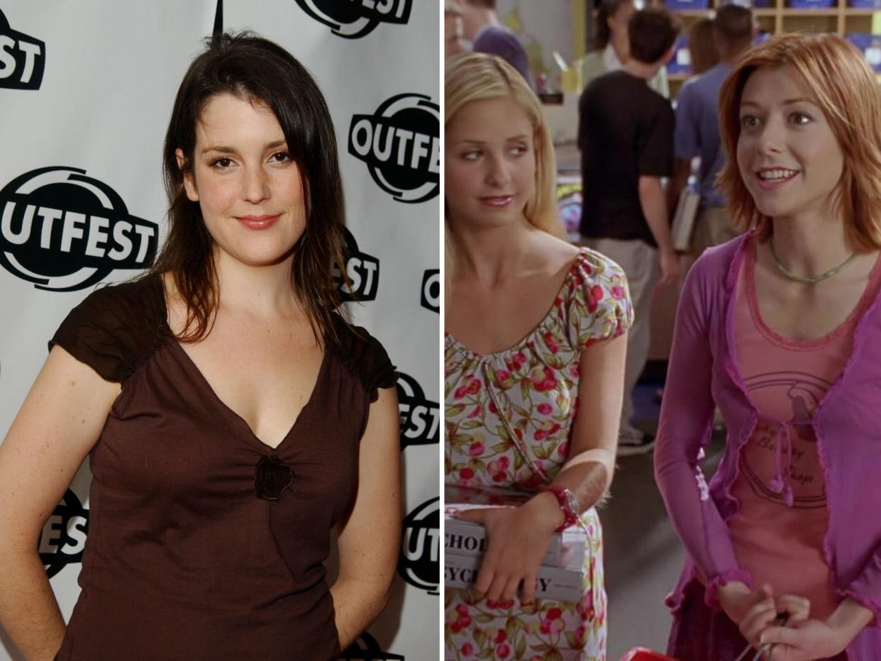 Melanie Lynskey in 2004; Sarah Michelle Gellar and Alyson Hannigan in "Buffy the Vampire Slayer" (1997).