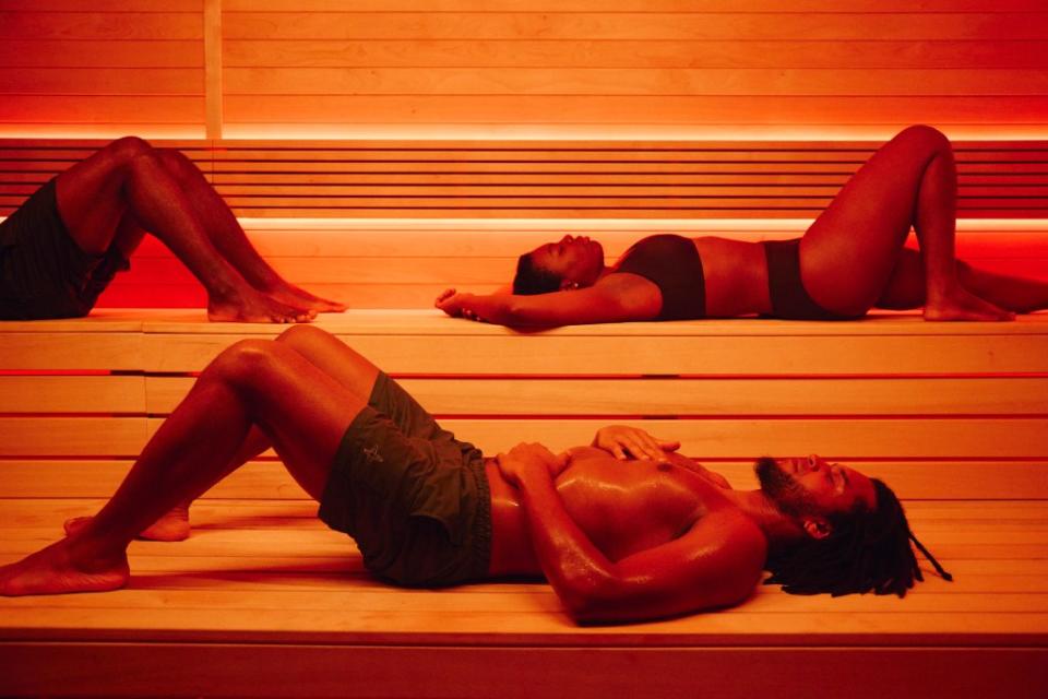 Inside the sauna at Othership’s location in Toronto’s Yorkville neighborhood. Graydon Herriott
