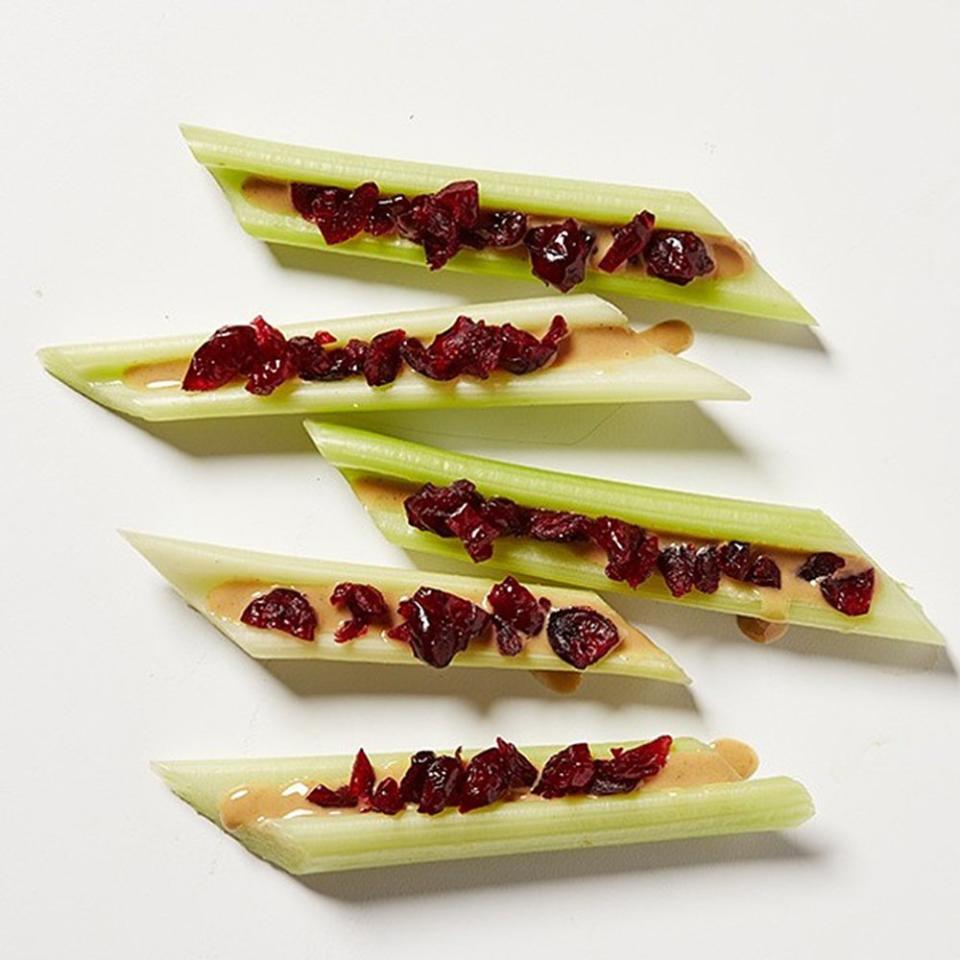 Tahini-and-Cranberry Celery Sticks
