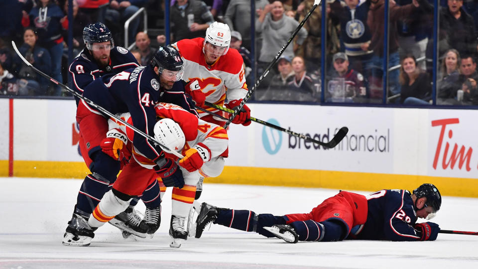 Rasmus Andersson will be out for Calgary's next four games. (Photo by Ben Jackson/NHLI via Getty Images)