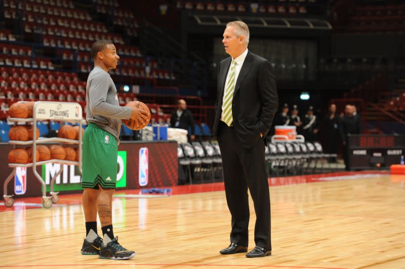 Isaiah Thomas has been critical of Celtics president of basketball operations Danny Ainge since their divorce. (Getty Images)