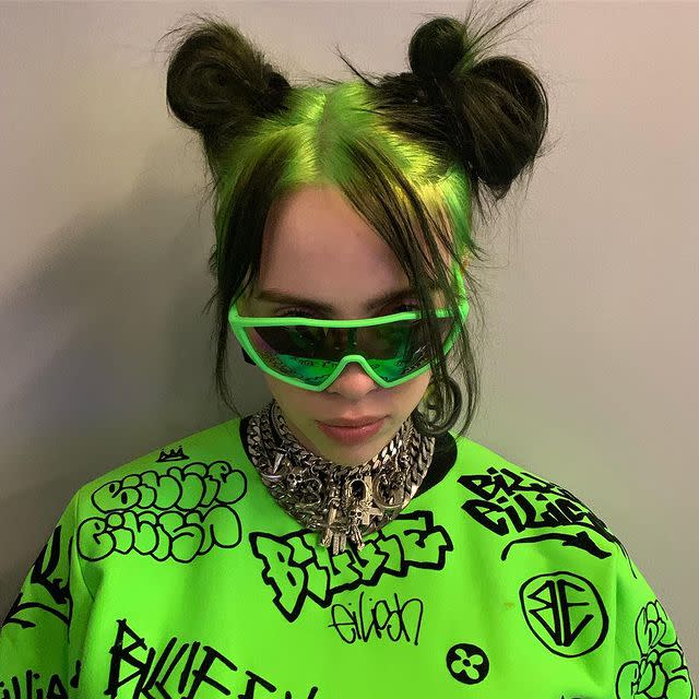 Just Jared on Instagram: “@billieeilish pairs her newly dyed neon