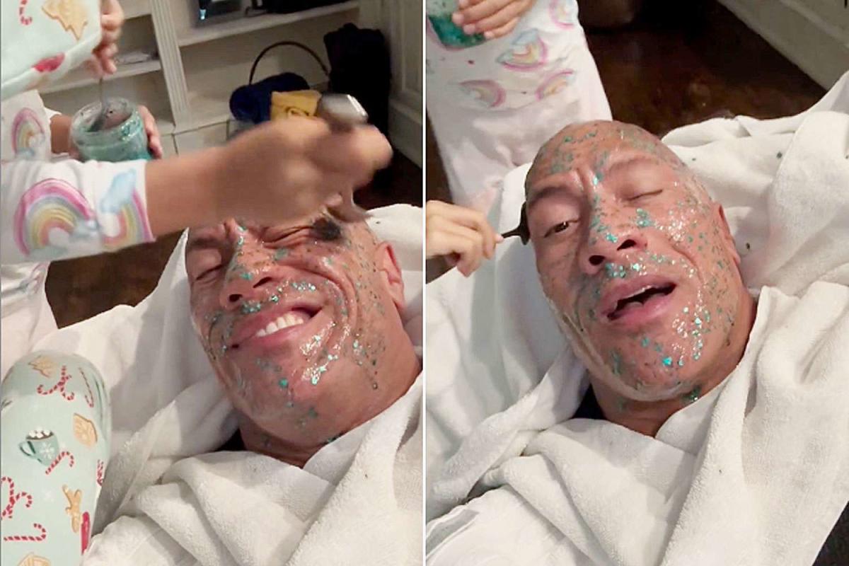 Dwayne Johnson Celebrates Father's Day with 'Unicorn Poo' Facial from  Daughters: 'I'll Take Every Second of This Girl Dad Magic'