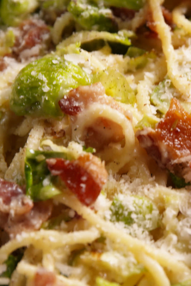 Bacon Brussels Sprouts Spaghetti