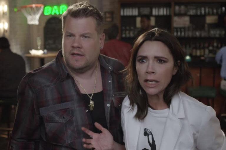 Victoria Beckham confesses her love for James Corden in hilarious Shaquille O’Neal Sharknado parody