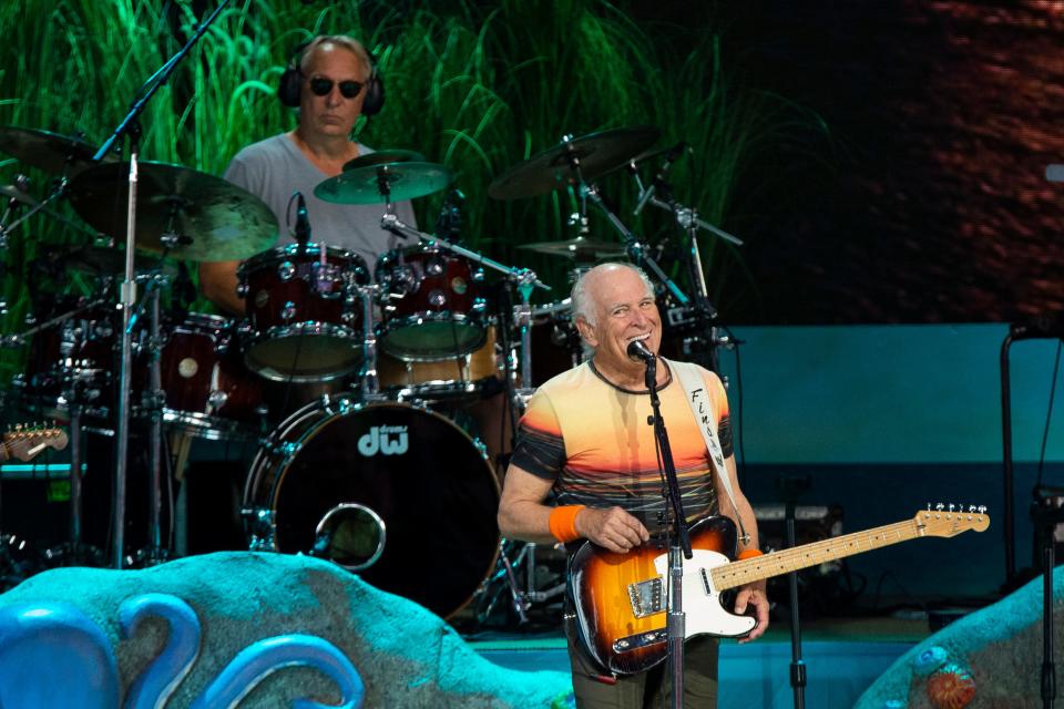 Jimmy Buffett and the Coral Reefer Band perform at Riverbend Music Center on Thursday, July 21, 2022 in Cincinnati.