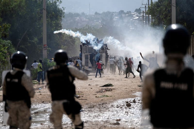 FILE PHOTO: Protest demanding the resignation of Haiti's Prime Minister Ariel Henry