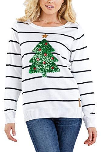 18) Sequin Christmas Tree Sweater