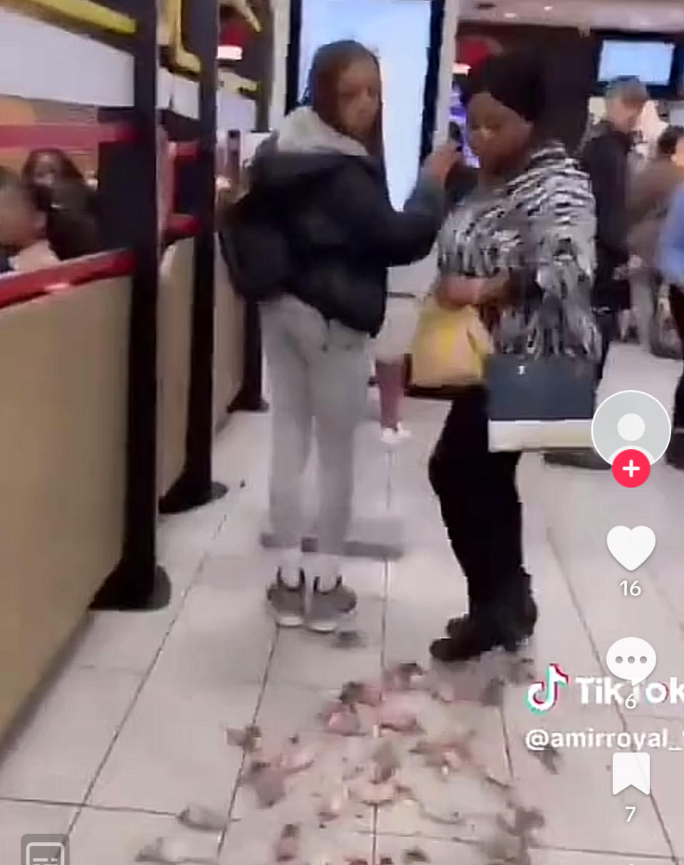 Customers were left shocked as the mice were spilled onto the floor of the branch at Birmingham's Star City. (TikTok)