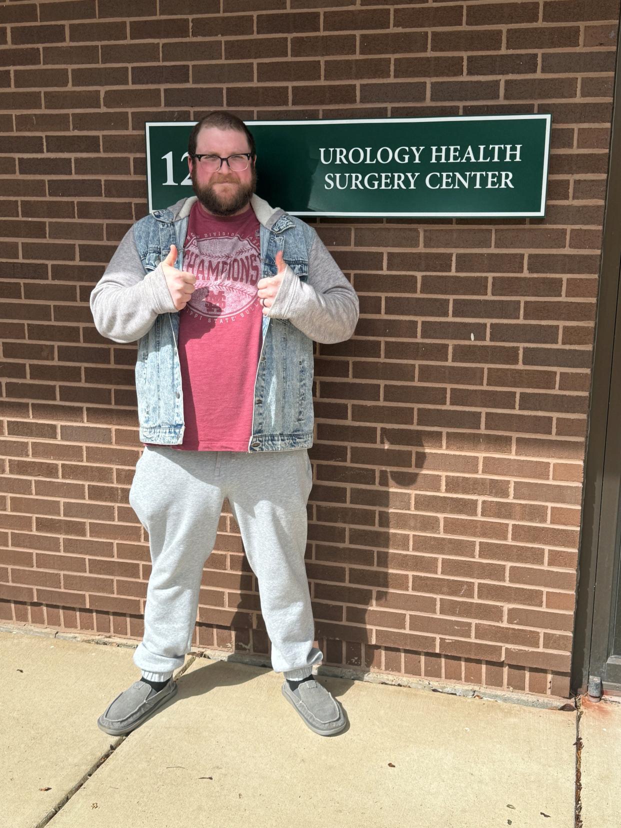 Justin Allen of Horsham, PA, was in a rather unusual position when the NJ earthquake hit, rattling the urology clinic he was in.