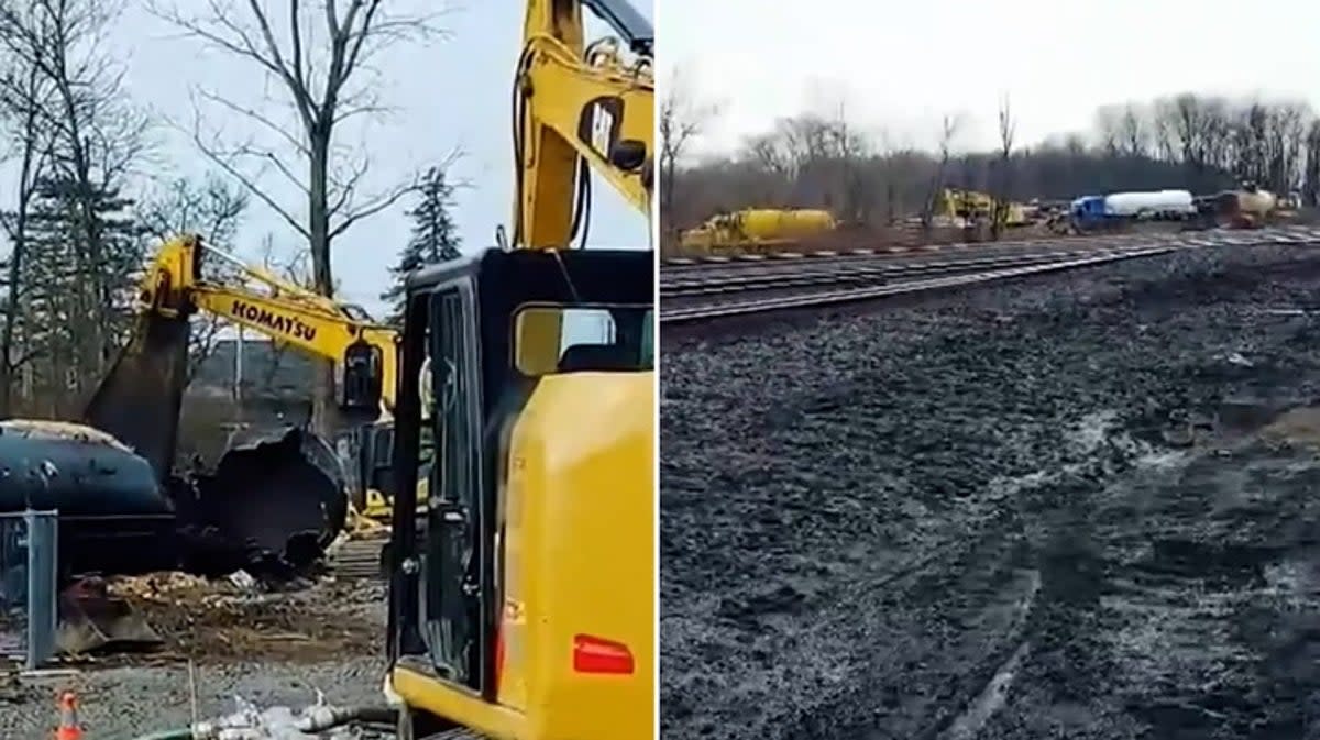 Cleanup gets underway at site of Ohio train derailment (Cynthia Forse Davies/LOCAL NEWS X/TMX)