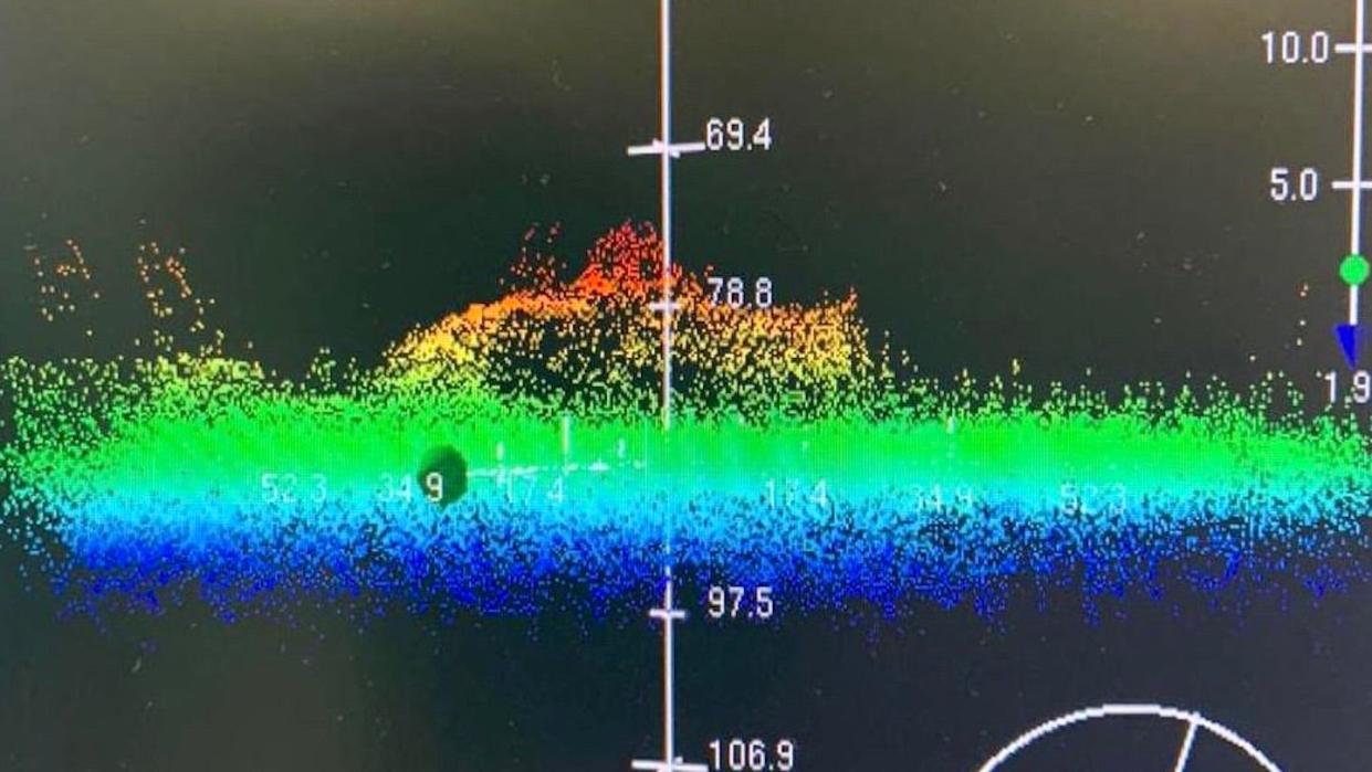 Still of sonar data captured by the Peruvian Navy during SIFOREX 2023