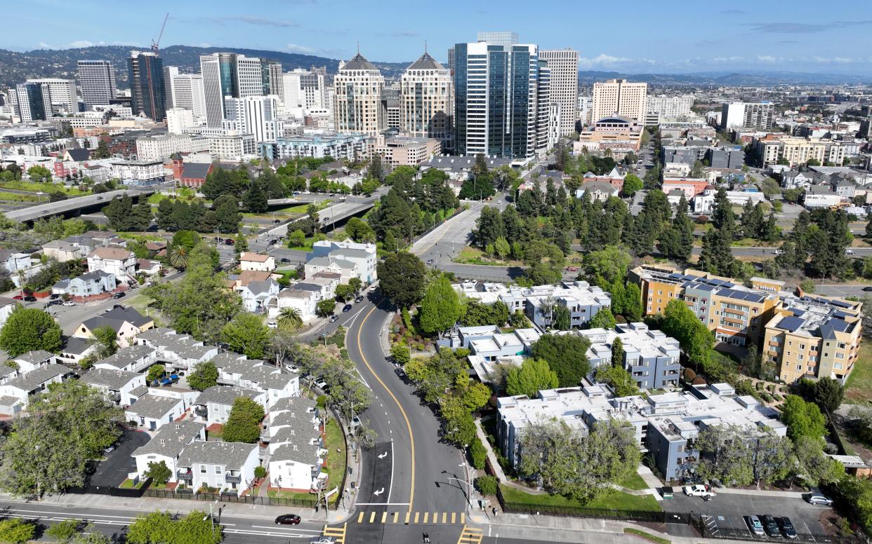 An aerial view of Oakland, California.