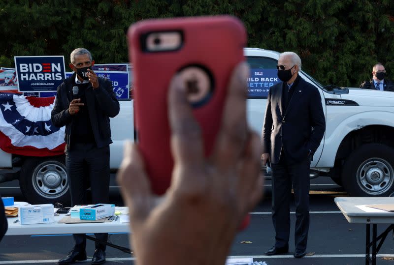 FILE PHOTO: Democratic U.S. presidential nominee Joe Biden at a campaign canvas kickoff in Bloomfield Hills