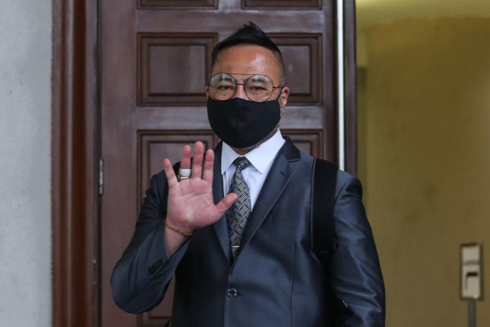 Datuk Seri Khairuddin Abu Hassan is pictured at the Kuala Lumpur High Court April 27, 2021. — Picture by Yusof Mat Isa