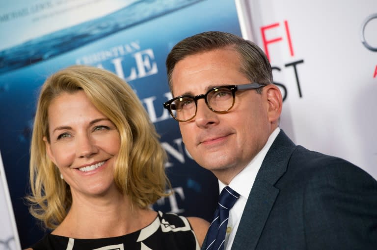 Actor Steve Carell and his wife Nancy attend the AFI Fest World Premiere Closing Night Gala Screening of "The Big Short", in Hollywood, California, on November 12, 2015