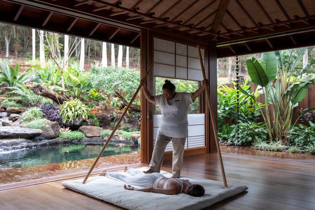 <p>Courtesy of Sensei Lanai, A Four Seasons Resort</p> Spa services at Sensei Lanai