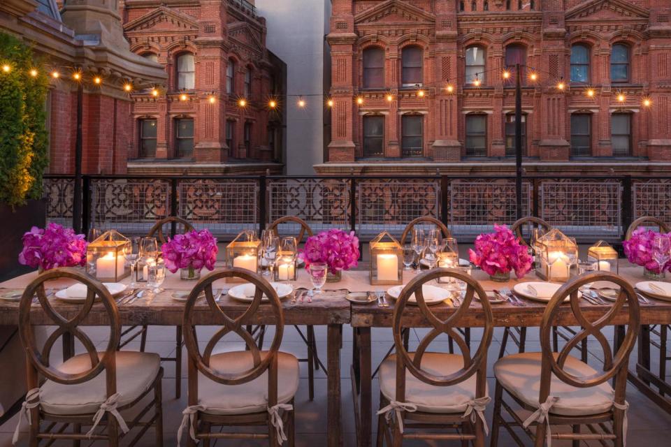 Have dinner on the terrace surrounded by New Yorks iconic skyline (The Beekman)