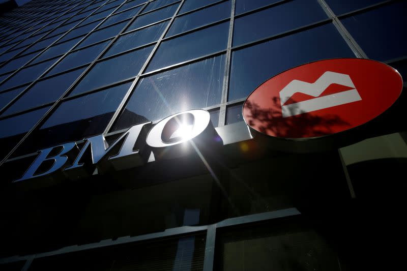 FILE PHOTO: A Bank of Montreal (BMO) sign is seen outside of a branch in Ottawa