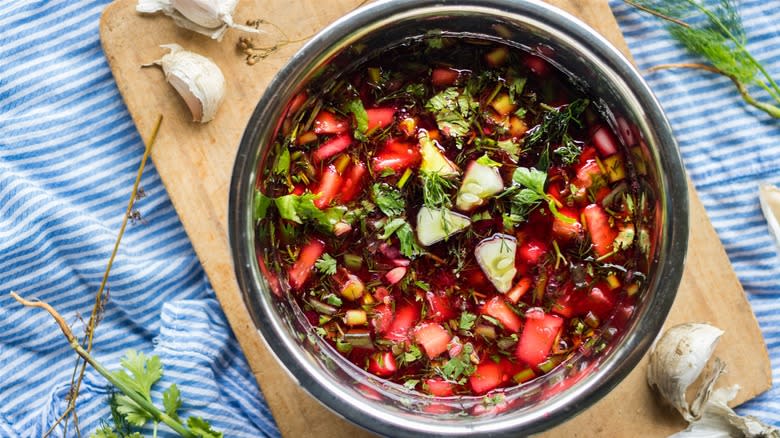 Georgian sour cherry soup