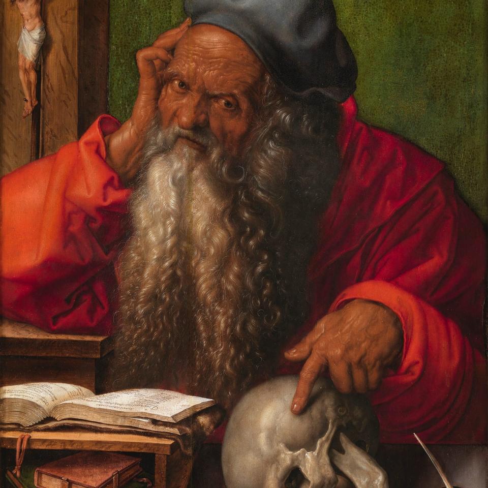 Dürer traded away a print of his 1521 Saint Jerome for a big fin, five nautilus shells, two dried fishes, a white coral and a red coral - Instituto Portugues de Museus, Minstero da Cultura, Lisbon