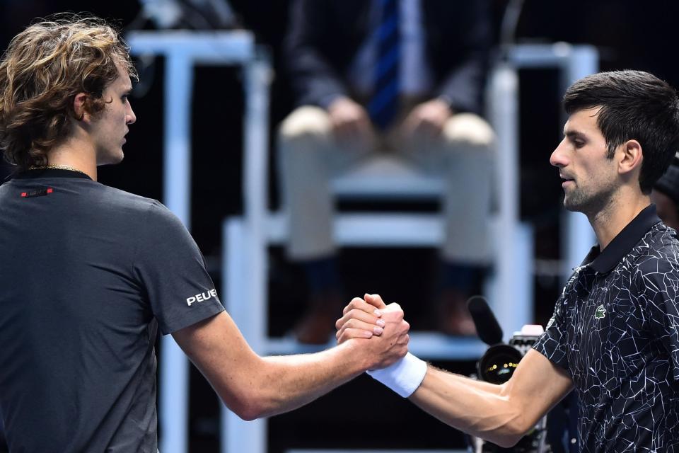 Novak Djokovic will be bidding for a sixth ATP Finals title, while Alexander Zverev is chasing his first: AFP/Getty Images