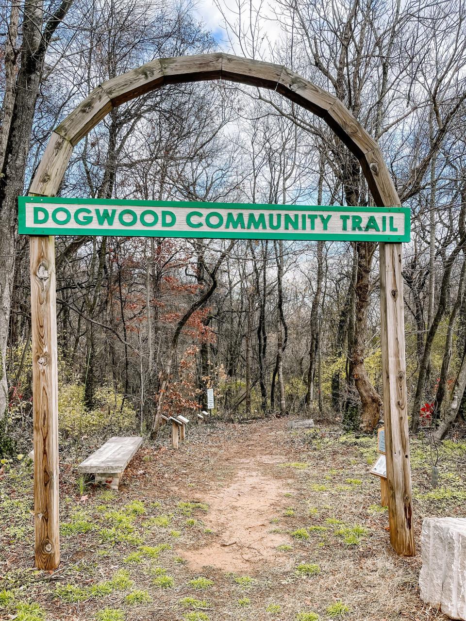 The Dogwood Community Trail has been developed and enhanced over the past seven years as a Community Schools-led effort to promote outdoor education and healthy lifestyles. The trail connects to Stanley Lippencott Ridge Park to the north and Cecil Webb Recreation Center to the east. Nov. 30, 2022.
