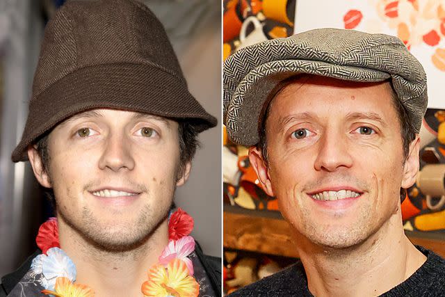 <p>J. Merritt/FilmMagic/Mike Coppola/Getty Images</p> Jason Mraz in 2004; in 2024