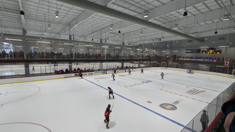 Utica University Nexus Center plays host to a hockey tournament. In April, the center will host the 2024 International Ice Hockey Federation Women's World Championship.