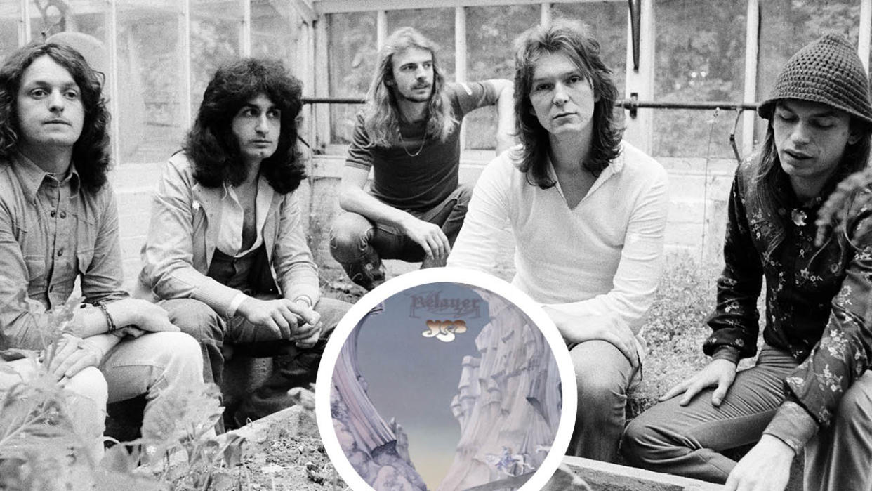  Yes in 1974 with an inset of the Relayer album sleeve. 