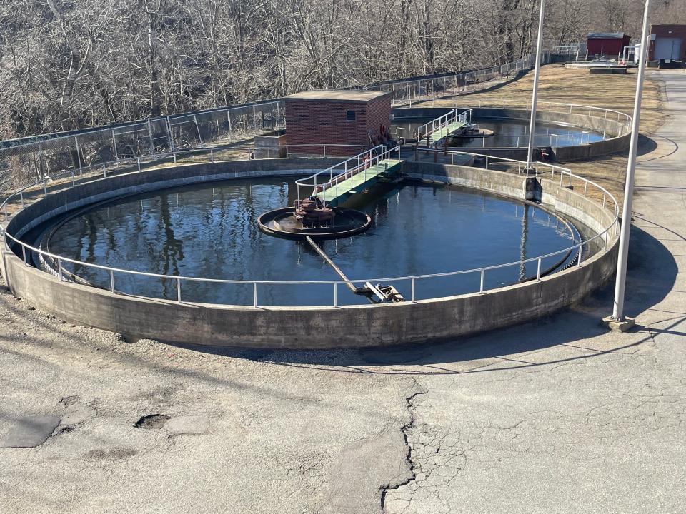 One of the clarifiers at the Norwich Wastewater Treatment Plant on Hollyhock Island. Most of the plant will be replaced during a five-year project, expected to cost at least $167 million.