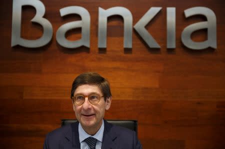 Spain's Bankia Chairman Jose Ignacio Goirigolzarri reacts before a news conference at bank's headquarters in Madrid, Spain June 27, 2017. REUTERS/Sergio Perez