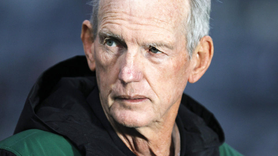 Wayne Bennett, pictured here before a South Sydney game in the NRL.