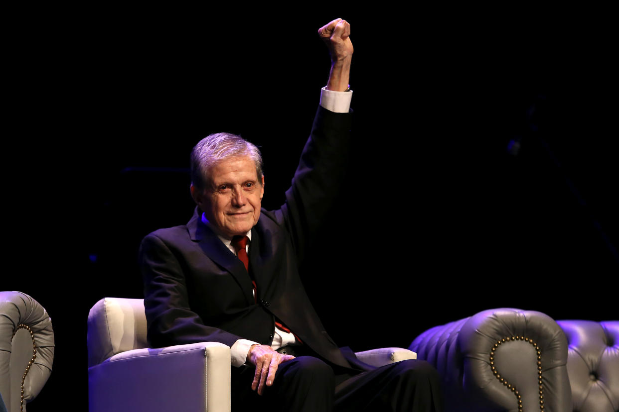 Héctor Bonilla durante un tributo en su honor en el Teatro de La Ciudad, en octubre de 2019,en Ciudad de México. (Photo by Adrián Monroy/Medios y Media/Getty Images).