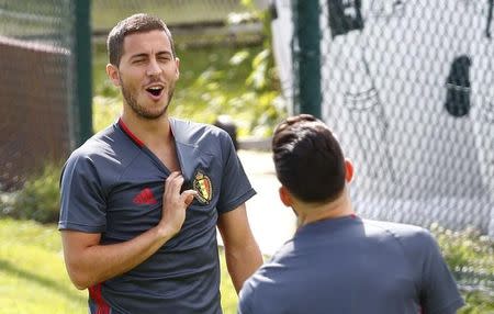 Football Soccer - Euro 2016 - Belgium Training - Girondins de Bordeaux, Le Haillan, France - 30/6/16 - Belgium's player Eden Hazard during training. REUTERS/Regis Duvignau