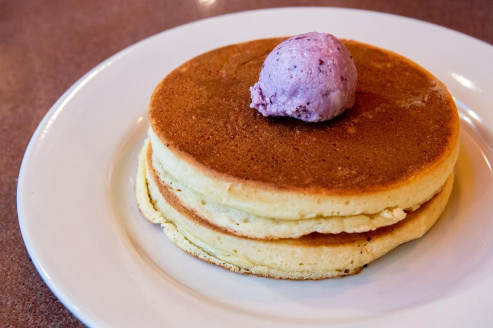 The Slim Stack with blueberry melange at the new Aretha Frankensteins now open at 3318 Chapman Highway in south Knoxville on Monday, Nov. 20, 2023.