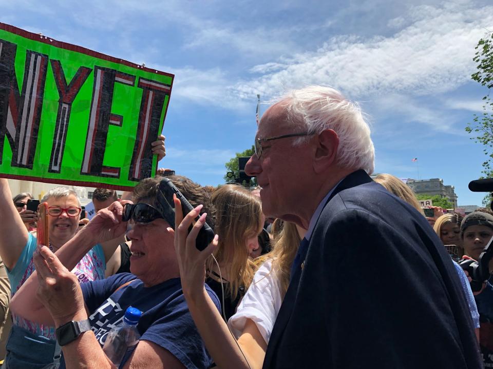 Sen. Bernie Sanders was among those attending the rally in Washington, D.C., on Tuesday. (Photo: Amanda Terkel/HuffPost)