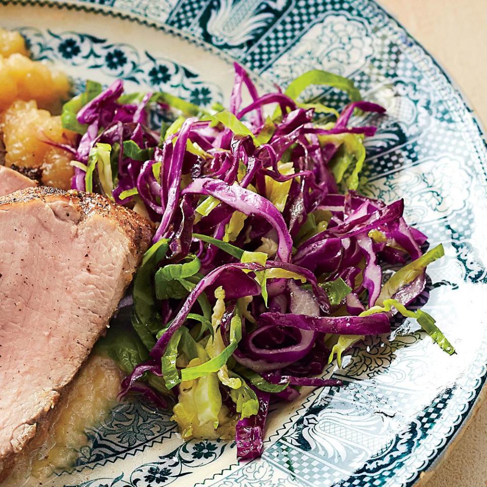 Brussels Sprouts and Sautéed Cabbage