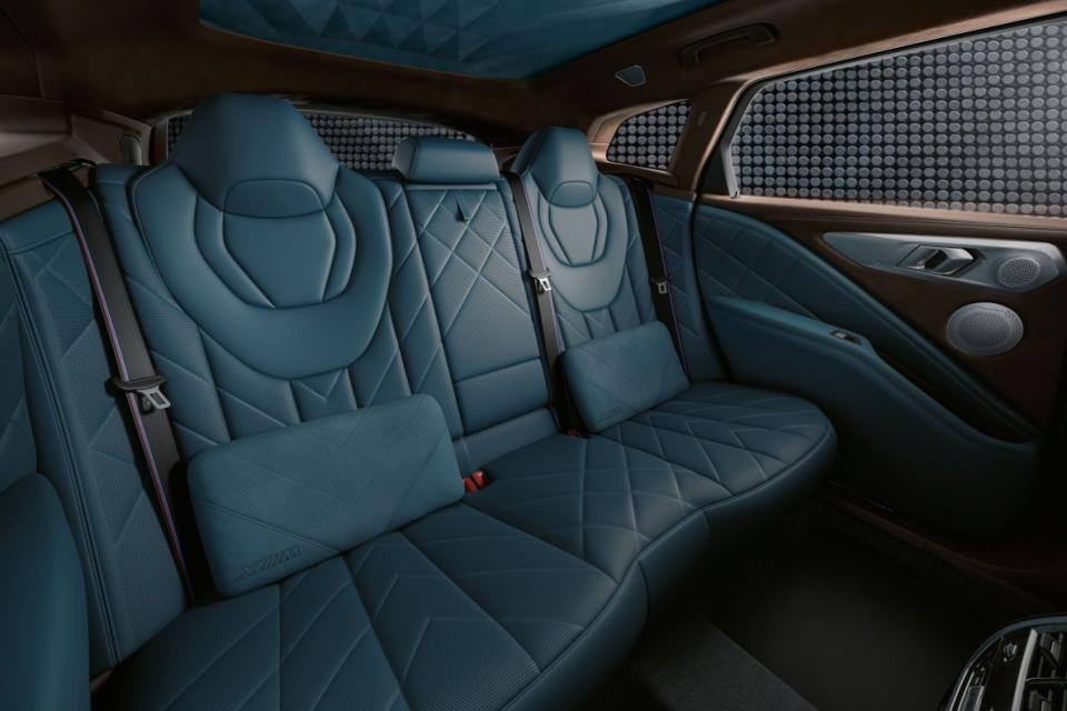 The BMW's XM interior back seats.