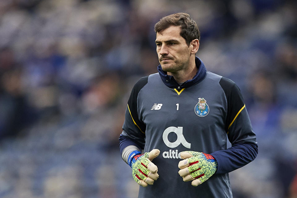 Iker Casillas of FC Porto looks on prior to the UEFA Champions League Quarter Final (Photo by Quality Sport Images/Getty Images)