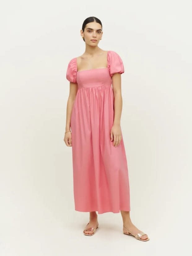 <p>Reformation Aurelia Dress, $248, <a href="https://rstyle.me/+ZBbM_U9xeCKwzHzu_L39nw" rel="nofollow noopener" target="_blank" data-ylk="slk:available here;elm:context_link;itc:0;sec:content-canvas" class="link ">available here</a> (sizes 0-12).</p>