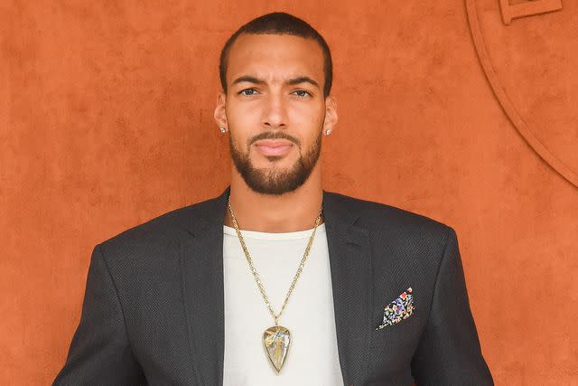 <p>Stephane Cardinale - Corbis/Corbis/Getty </p> Rudy Gobert attends the 2019 French Tennis Open - Day Two on May 27, 2019 in Paris, France.