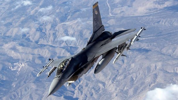 PHOTO: This file photo released by the US Air Force January 31, 2006, shows an F-16 Fighting Falcon from the 20th Fighter Wing, Shaw Air Force Base, South Carolina. (Kevin Gruenwald/US AIR FORCE/AFP via Getty Image)