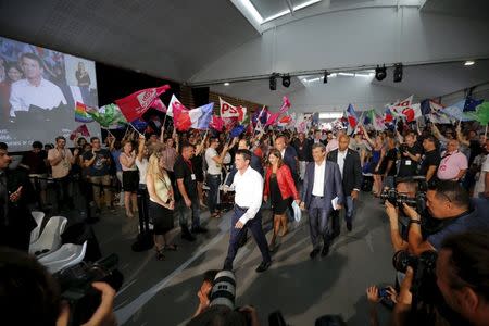 French Prime Minister Manuel Valls attends the Socialist Party's "Universite d'ete" summer meeting in La Rochelle, France, August 30, 2015. REUTERS/Stephane Mahe