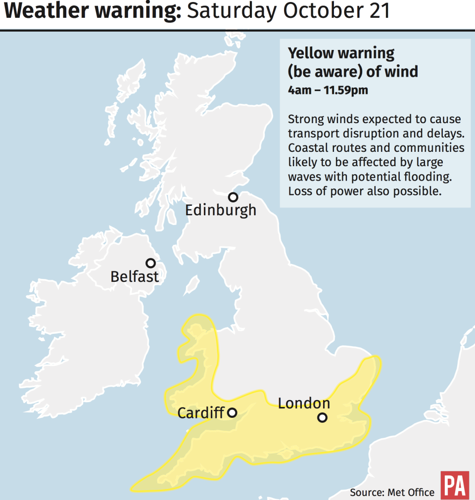 Weather warnings are in place this weekend