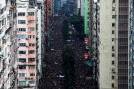 FILE PHOTO: Demonstration demanding Hong Kong's leaders to step down and withdraw the extradition bill in Hong Kong
