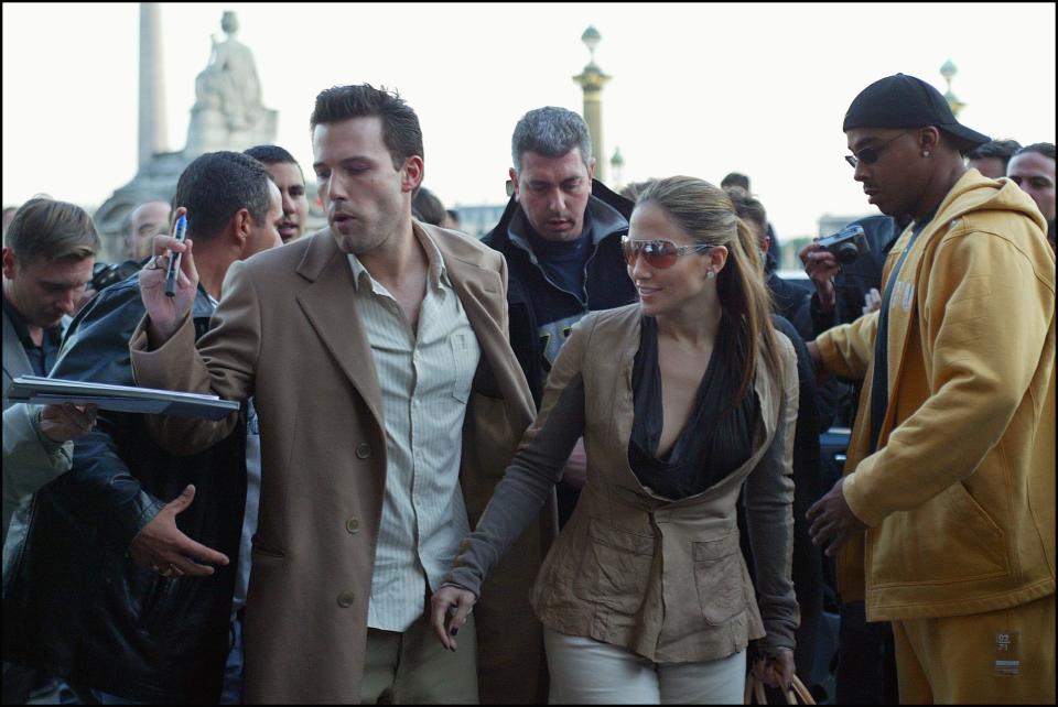 April 2003: Jennifer Lopez and Ben Affleck shopping in Paris